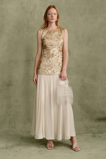 Elegant Sequin Splicing Maxi Dress