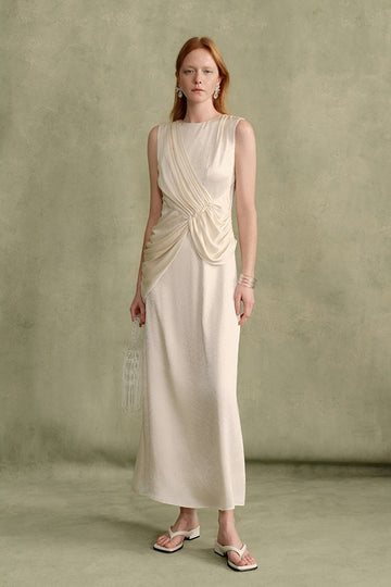 Handmade Pleated Beaded Dress