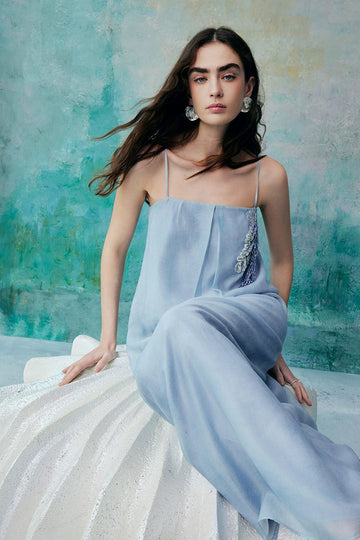 H Shape Suspender Vacation Maxi Dress