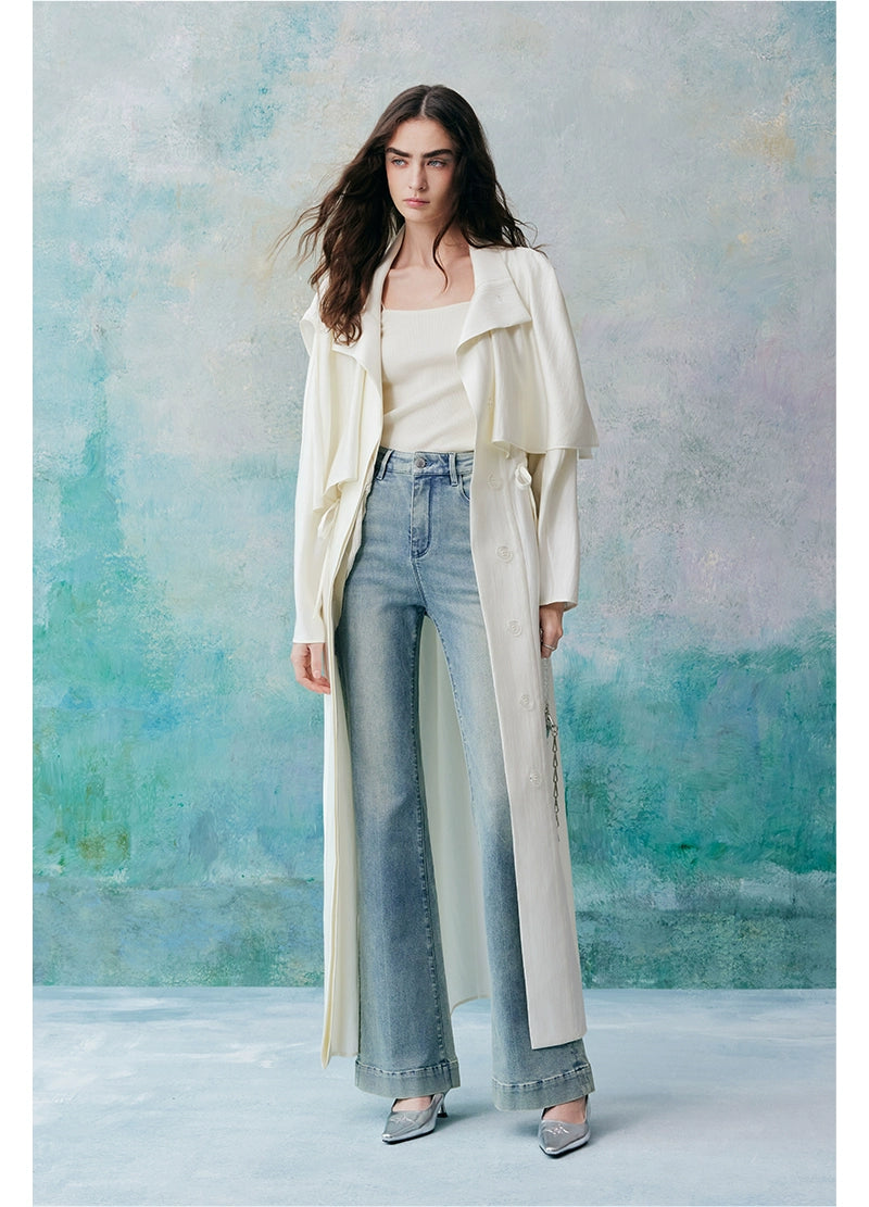 Pearlescent Long Windbreaker Coat