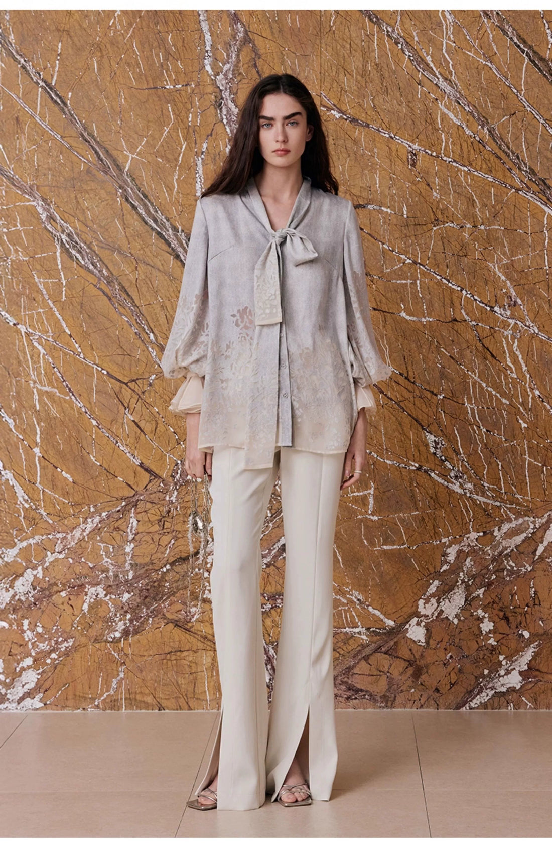 Elegant Flower Semi-transparent Strap-on Shirt