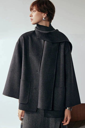 Italian Cashmere Double-sided Woolen Scarf-style Premium Coat