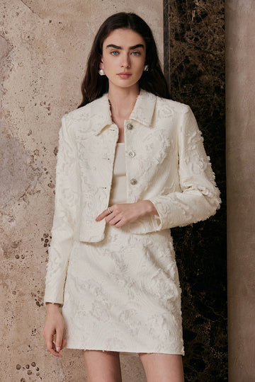 Flower Cut Blazer, Classic Mini A Skirt Set