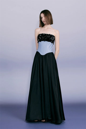 Bead Contrasting Tube Top Dress