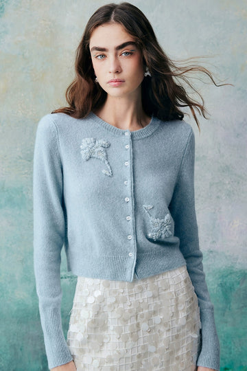 Beaded Embroidered Knitted Cardigan