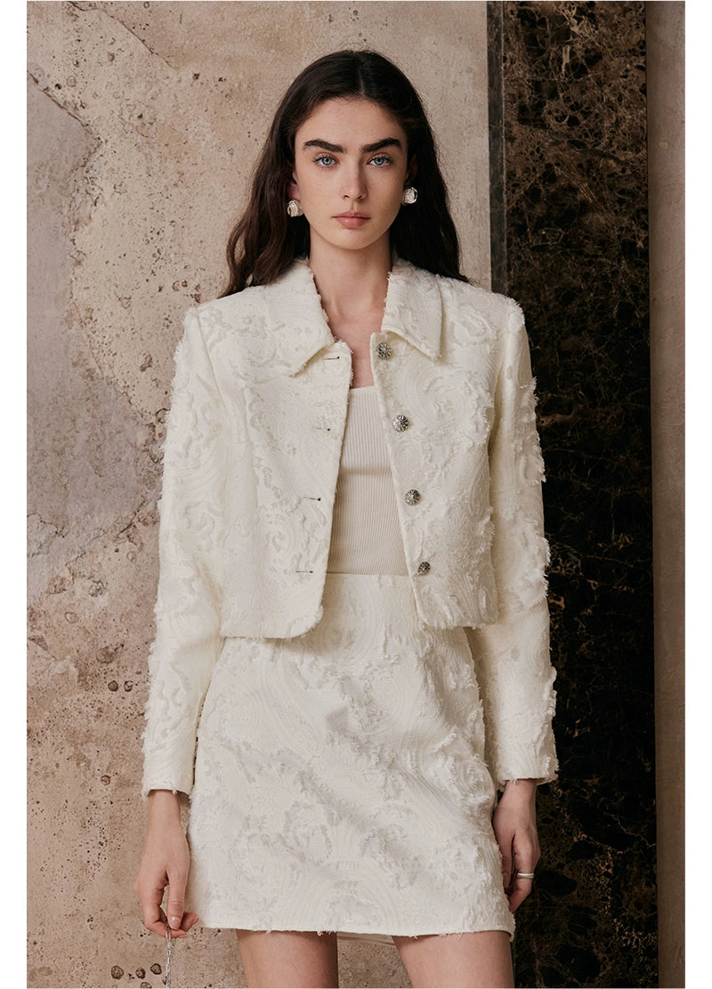 Flower Cut Blazer, Classic Mini A Skirt Set