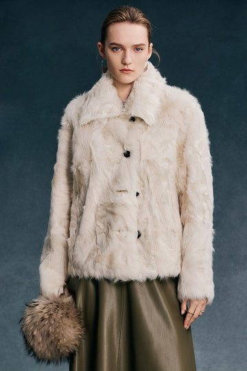 Lapel Double-sided Natural Curly Fur Jacket